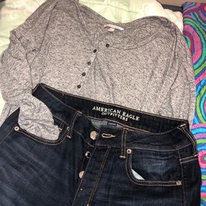 AE tomgirl jeans (button fly)